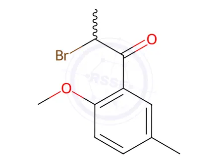 Chemical structure of 2-Bromo-1-(2-methoxy-5-methylphenyl)propan-1-one
