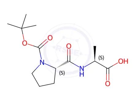 Chemical structure of (Tert-butoxycarbonyl)-L-prolyl-L-alanine