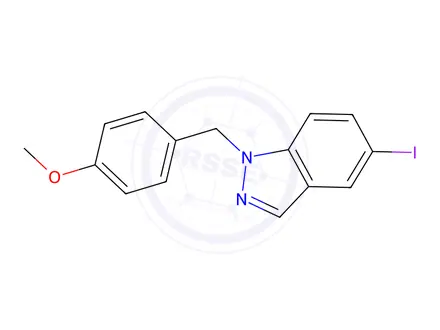 Chemical structure of 5-Iodo-1-(4-methoxybenzyl)-1H-indazole