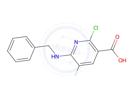 Chemical structure of 6-(Benzylamino)-2-chloro-5-fluoronicotinic acid