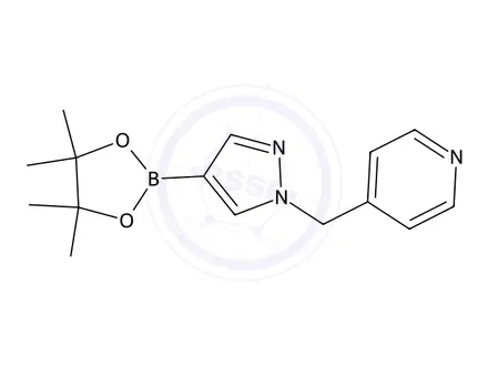 Chemical structure of 4-((4-(4,4,5,5-Tetramethyl-1,3,2-dioxaborolan-2-yl)-1H-pyrazol-1-yl)methyl)pyridine