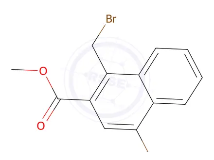 Chemical structure of Methyl 4-bromo-1-(bromomethyl)-2-naphthoate