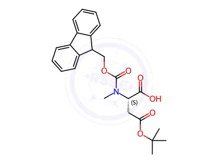 Chemical structure of Fmoc-Nalpha-methyl-L-aspartic Acid beta-t-butyl Ester