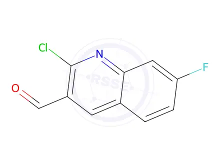 Chemical structure of 2-Chloro-7-fluoroquinoline-3-carbaldehyde, 97%