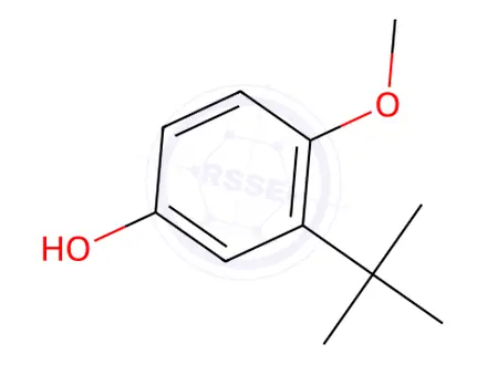 Chemical structure of Tert-Butyl-4-Hydroxyanisole (Mixture Of 2- And 3-Isomer)