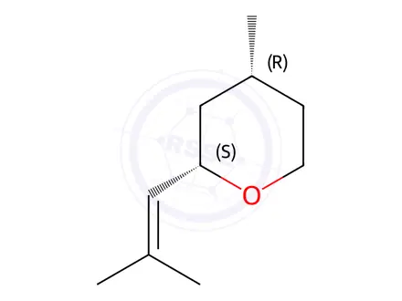 Chemical structure of (-)-ROSE OXIDE