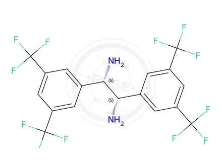 Chemical structure of (1S,2S)-1,2-bis(3,5-bis(trifluoromethyl)phenyl)ethane-1,2-diamine
