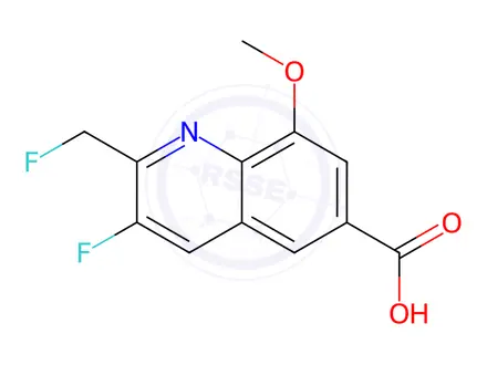 Chemical structure of 3-Fluoro-2-(fluoromethyl)-8-methoxyquinoline-6-carboxylic acid