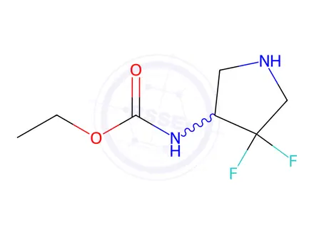 Chemical structure of Carbamic acid, N-(4,4-difluoro-3-pyrrolidinyl)-,ethyl ester