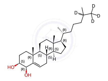 Chemical structure of 4β-Hydroxy Cholesterol-d4 (Major)