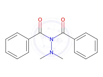 Chemical structure of Benzoic acid N-benzoyl-N',N'-dimethyl hydrazide