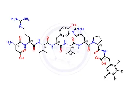 Chemical structure of ([ring-D5]Phe8)-Angiotensin II