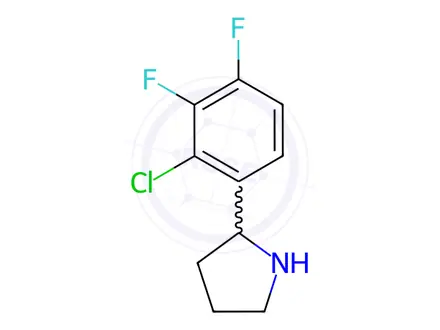 Chemical structure of Pyrrolidine, 2-(2-chloro-3,4-difluorophenyl)-