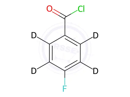Chemical structure of 4-Fluorobenzoyl Chloride-[D4]