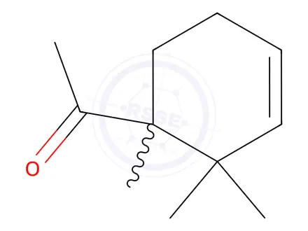 Chemical structure of 1-[1,2,2(or 1,5,5)-trimethyl-3-cyclohexen-1-yl]ethan-1-one