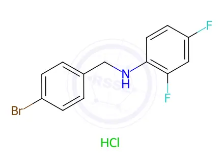 Chemical structure of N-[(4-Bromophenyl)methyl]-2,4-difluoroaniline Hydrochloride