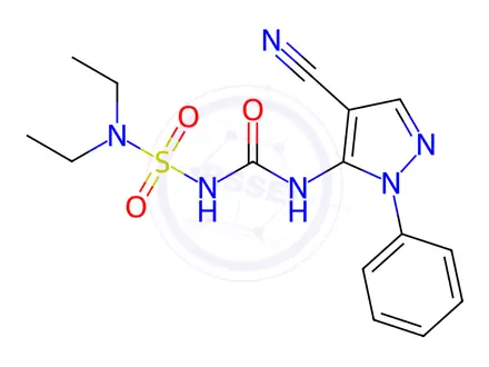 Chemical structure of N-(4-Cyano-1-phenyl-1H-pyrazol-5-yl)-N′-[(diethylamino)sulfonyl]urea