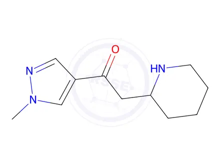 Chemical structure of 1-(1-Methyl-1h-pyrazol-4-yl)-2-(piperidin-2-yl)ethan-1-one