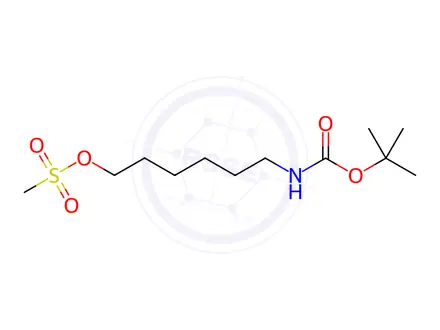 Chemical structure of Carbamic acid, N-[6-[(methylsulfonyl)oxy]hexyl]-, 1,1-dimethylethyl ester