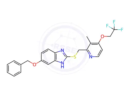 Chemical structure of 2-[[[3-Methyl-4-(2,2,2-trifluoroethoxy)-2-pyridyl]methyl]thio]-5-benzyloxy-1H-benzimidazole