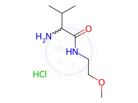 Chemical structure of 2-Amino-N-(2-methoxyethyl)-3-methylbutanamide hydrochloride