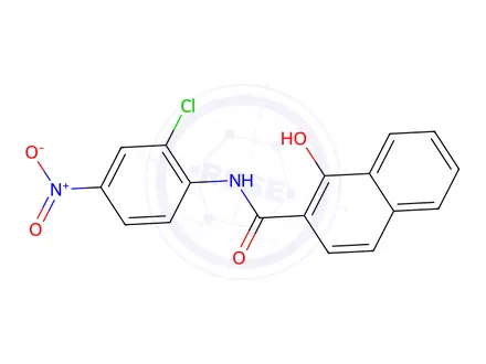 Chemical structure of N-(2-Chloro-4-nitrophenyl)-1-hydroxy-naphthalene-2-carboxamide