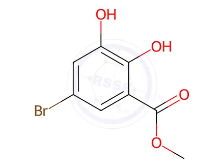 Chemical structure of 5-Bromo-2,3-dihydroxybenzoic Acid Methyl Ester