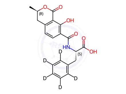 Chemical structure of Ochratoxin B-d5
