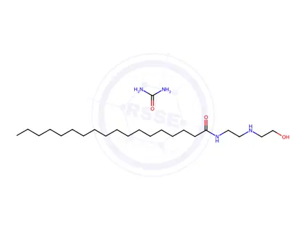 Chemical structure of Octadecanamide, N-[2-[(2-hydroxyethyl)amino]ethyl]-, reaction products with urea