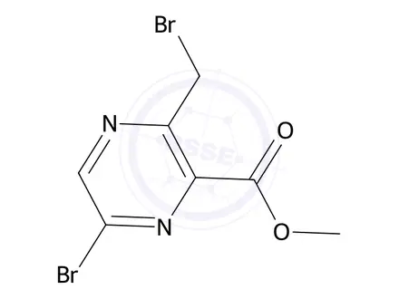 Chemical structure of Methyl 6-bromo-3-(bromomethyl)pyrazine-2-carboxylate