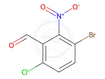 Chemical structure of Benzaldehyde, 3-broMo-6-chloro-2-nitro-