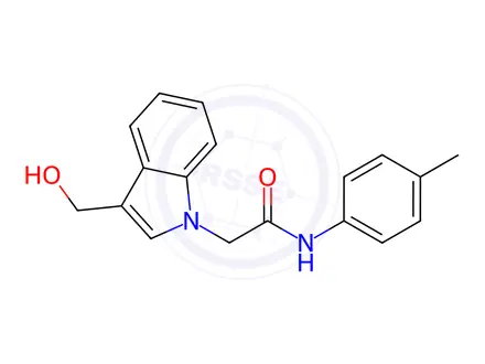 Chemical structure of 2-(3-(Hydroxymethyl)-1h-indol-1-yl)-n-p-tolylacetamide