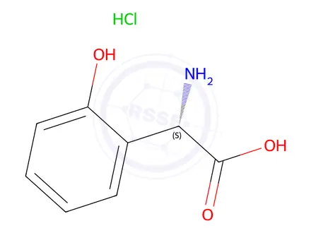 Chemical structure of (S)-2-AMINO-2-(2-HYDROXYPHENYL)ACETIC ACID HYDROCHLORIDE