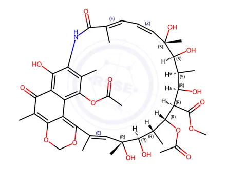 Chemical structure of 21-O-Acetyl-16-hydroxystreptovaricinoic acid methyl ester