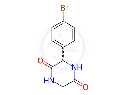 Chemical structure of 3-(4-Bromophenyl)piperazine-2,5-dione