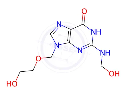 Chemical structure of Acyclovir Impurity O (N-Hydroxymethyl Acyclovir), Technical Grade