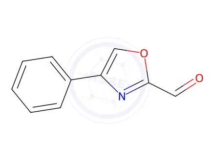 Chemical structure of 2-Oxazolecarboxaldehyde, 4-phenyl-