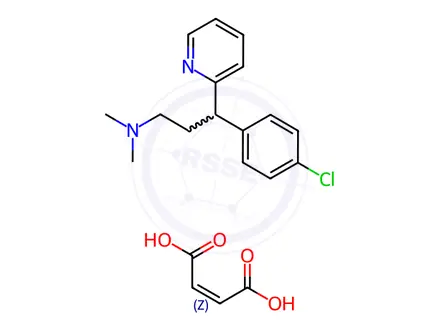 Chemical structure of Chlorpheniramine maleate