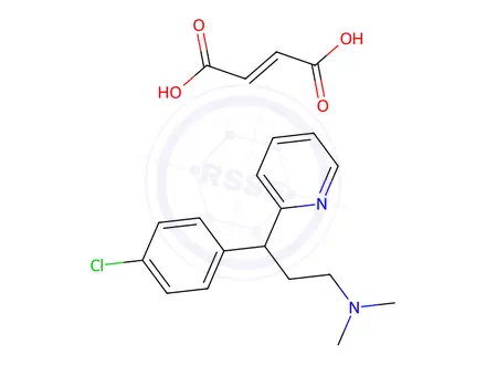 Chemical structure of 3-(4-Chlorophenyl)-N,N-dimethyl-3-(pyridin-2-yl)propan-1-amine fumarate