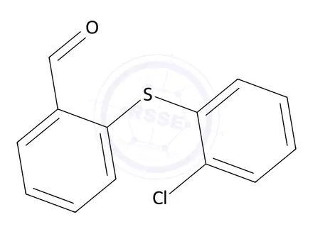 Chemical structure of 2-((2-Chlorophenyl)thio)benzaldehyde