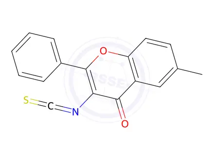 Chemical structure of 4H-1-Benzopyran-4-one,3-isothiocyanato-6-methyl-2-phenyl-(9CI)