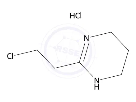 Chemical structure of 2-(2-Chloroethyl)-1,4,5,6-tetrahydropyrimidine hydrochloride