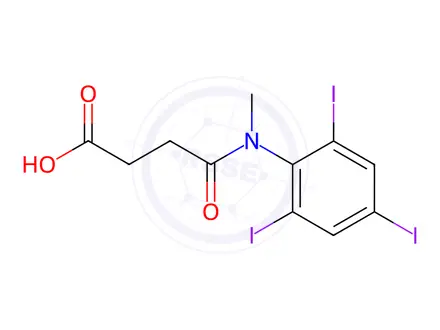 Chemical structure of 3-[[N-Methyl-N-(2,4,6-triiodophenyl)amino]carbonyl]propionic acid