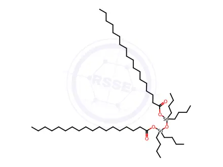Chemical structure of 1,1,3,3-tetrabutyl-1,3-bis[(1-oxooctadecyl)oxy]distannoxane
