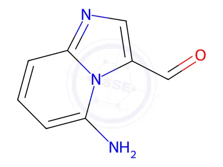 Chemical structure of IMidazo[1,2-a]pyridine-3-carboxaldehyde, 5-aMino-