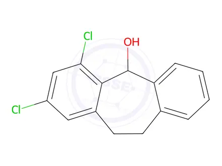 Chemical structure of 2,4-Dichloro-10,11-dihydro-5H-dibenzo[a,d]cyclohepten-5-ol