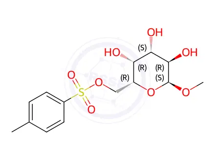 Chemical structure of methyl 6-O-(4-toluenesulfonyl)-alpha-D-galactopyranoside
