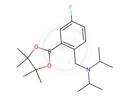 Chemical structure of N-(4-Fluoro-2-(4,4,5,5-tetramethyl-1,3,2-dioxaborolan-2-yl)benzyl)-n-isopropylpropan-2-amine