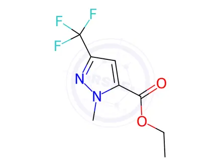 Chemical structure of Ethyl 1-methyl-3-(trifluoromethyl)-1H-pyrazole-5-carboxylate
