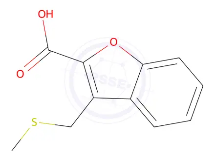 Chemical structure of 3-[(Methylsulfanyl)methyl]-1-benzofuran-2-carboxylic Acid